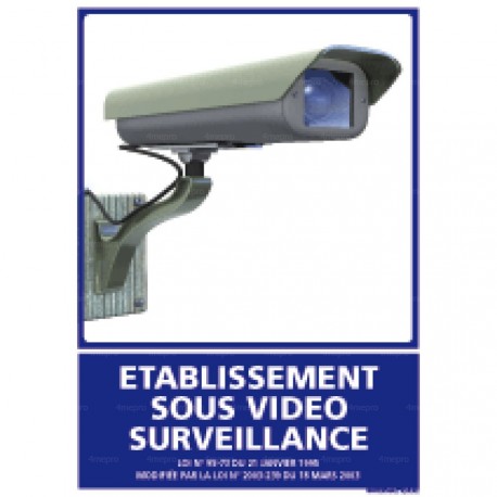 Panneau d'information rectangulaire Etablissement sous vidéo surveillance 2