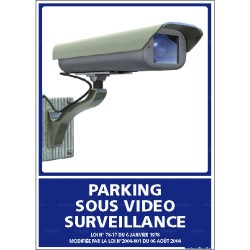 Panneau d'information rectangulaire Parking sous vidéo surveillance 2