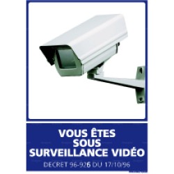 Panneau d'information rectangulaire Vous êtes sous surveillance vidéo 1