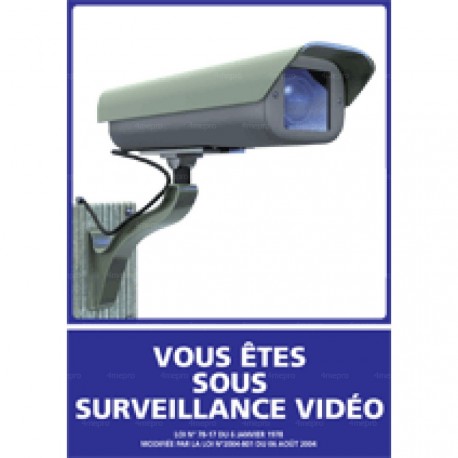 Panneau d'information rectangulaire Vous êtes sous surveillance vidéo 2