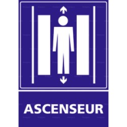 Panneau d'information rectangulaire Ascenseur