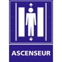 Panneau d'information rectangulaire Ascenseur