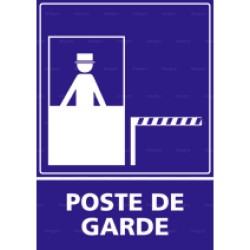 Panneau de signalisation rectangulaire Poste de garde