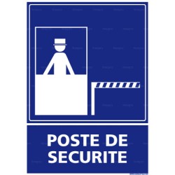 Panneau de signalisation rectangulaire Poste de sécurité