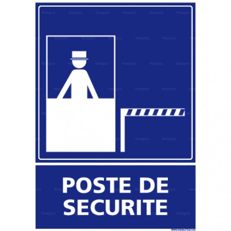 Panneau de signalisation rectangulaire Poste de sécurité
