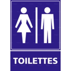 Panneau de signalisation rectangulaire Toilettes