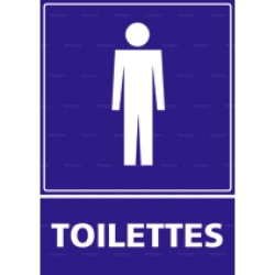 Panneau de signalisation rectangulaire Toilettes homme