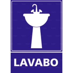 Panneau de signalisation rectangulaire Lavabo