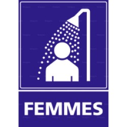 Panneau de signalisation rectangulaire Douches femmes