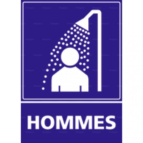 Panneau de signalisation rectangulaire Douches hommes