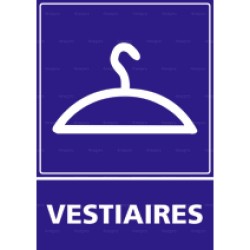 Panneau de signalisation rectangulaire Vestiaires