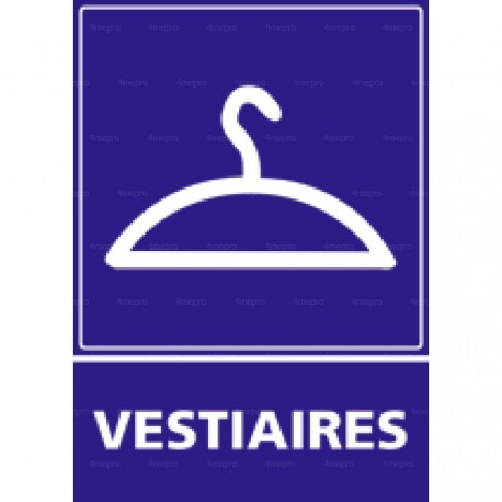 Panneau de signalisation rectangulaire Vestiaires