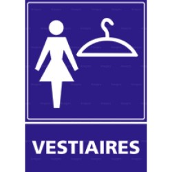 Panneau de signalisation rectangulaire Vestiaires femmes