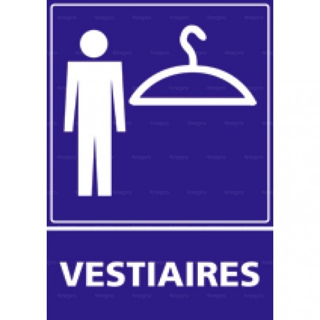 Panneau de signalisation rectangulaire Vestiaires hommes