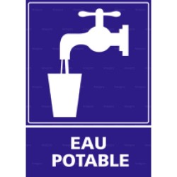 Panneau de signalisation rectangulaire Eau potable