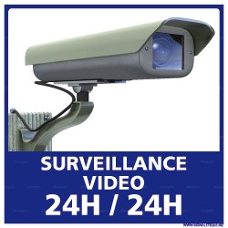 Panneau de signalisation carré Surveillance vidéo 24h/24 (1)
