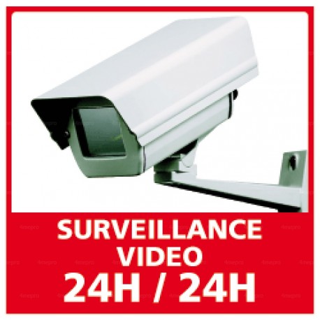Panneau de signalisation carré Surveillance vidéo 24h/24 (2)