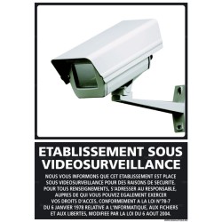 Panneau de signalisation Etablissement sous video surveillance