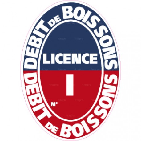 Panneau Débit boissons licence I à IV