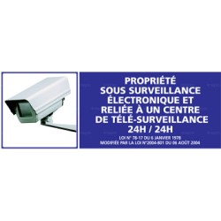 Panneau de sécurité Propriété sous surveillance électronique et relié à un centre de télé surveillance 24h/24 (1)