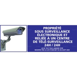 Panneau de sécurité Propriété sous surveillance électronique et relié à un centre de télé surveillance 24h/24 (2)
