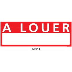 Panneau rectangulaire A louer rouge