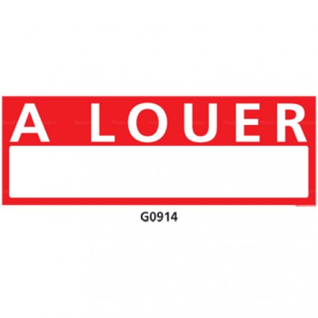 Panneau rectangulaire A louer rouge