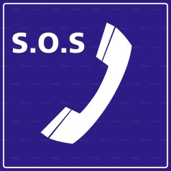 Panneau carré Téléphone de secours