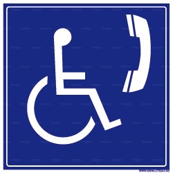 Panneau carré Téléphone pour handicapé
