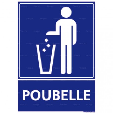 Panneau rectangulaire vertical Poubelle