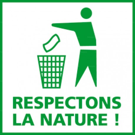 Panneau carré Respectons la nature