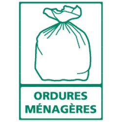 Panneau rectangulaire Ordures ménagères