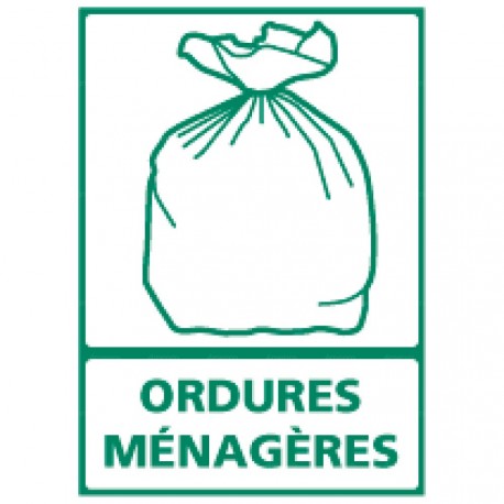 Panneau rectangulaire Ordures ménagères