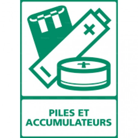 Panneau rectangulaire Piles et accumulateurs usagés - 4mepro