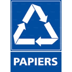 Panneau rectangulaire bleu Papiers