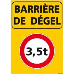 Panneau rectangulaire Barrière de dégel