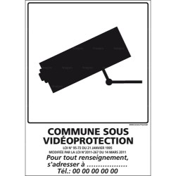 Panneau rectangulaire Commune sous vidéo protection