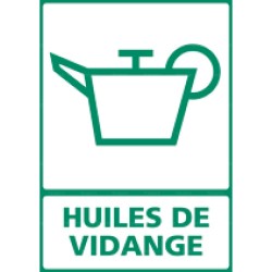 Panneau rectangulaire vertical Huiles de vidange