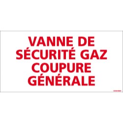 Panneau rectangulaire Vanne de sécurité gaz - coupure générale