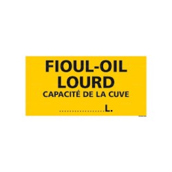 Panneau rectangulaire Fioul-oil lourd capacité de la cuve L. (à préciser)