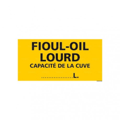 Panneau rectangulaire Fioul-oil lourd capacité de la cuve L. (à préciser)