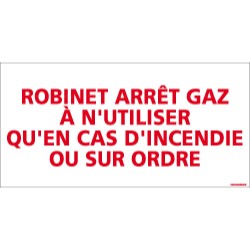 Panneau rectangulaire Robinet arrêt gaz