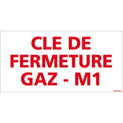 Panneau rectangulaire Clé de fermeture gaz M1