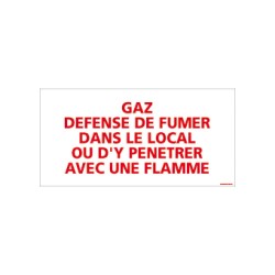 Panneau rectangulaire Gaz défense de fumer dans le local