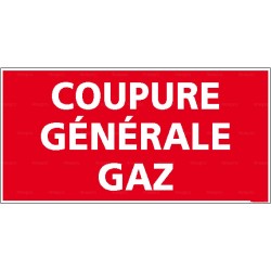 Panneau rectangulaire Coupure générale gaz