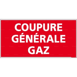 Panneau rectangulaire Coupure générale gaz