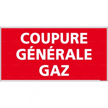 Panneau rectangulaire Coupure générale gaz