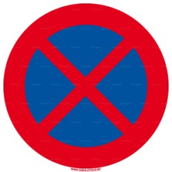 Panneau rond Stationnement et arrêt interdits