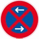 Panneau rond Stationnement et arrêt interdits avec flèche en bas et en haut