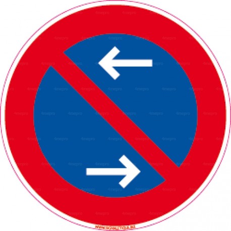 Panneau rond Stationnement interdit avec flèche en bas et en haut